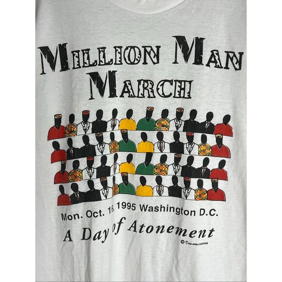 Vintage 90s Million Man March Atonement African Culture Tee - Picture 2 of 5
